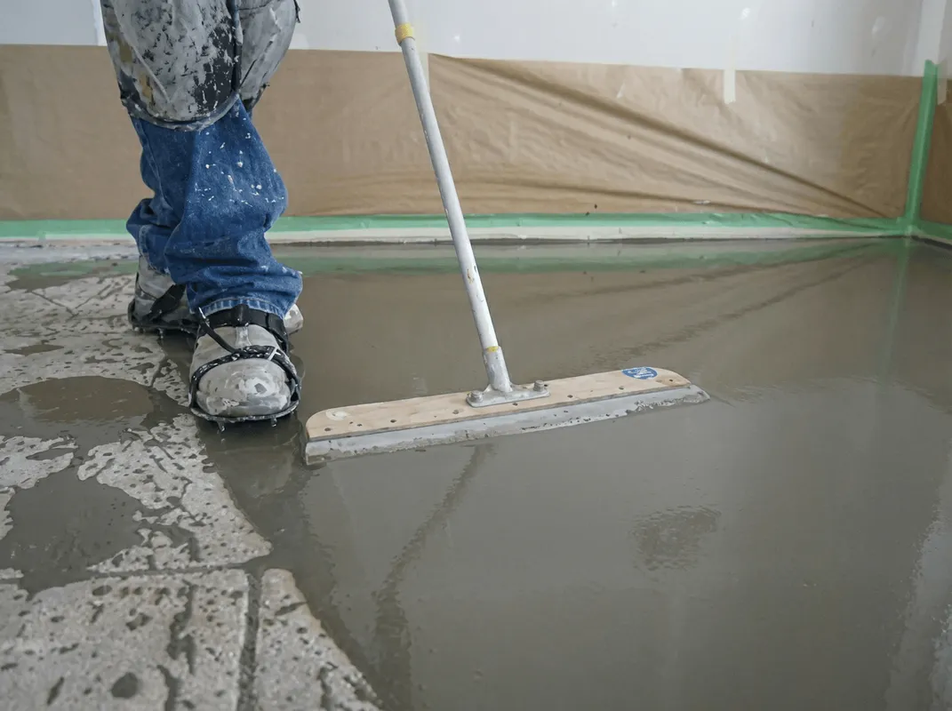 Uneven floor being professionally repaired in Huntsville, AL